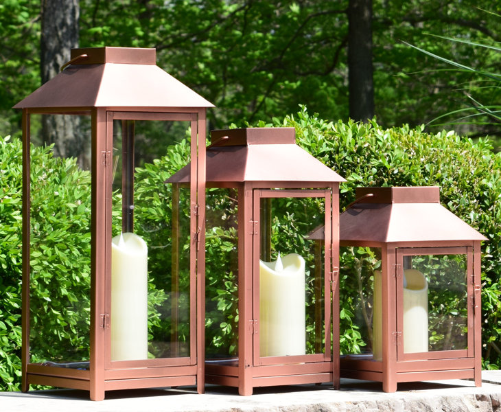 Simplux Candles Metal Outdoor Lantern Set & Reviews Wayfair